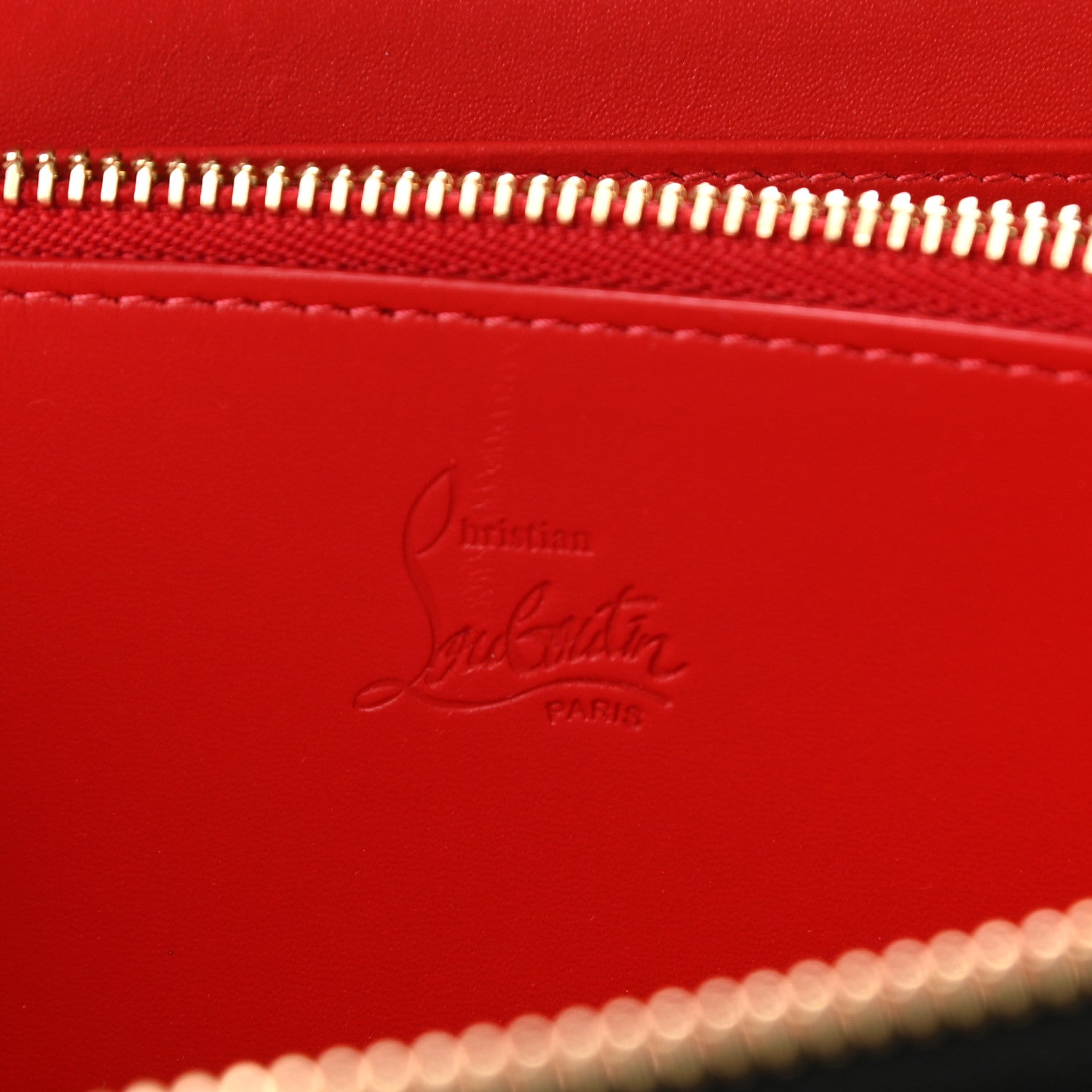 Christian Louboutin Calfskin Panettone Logo Zip Around Wallet Black Platine 6 of 8