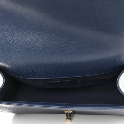 Chanel Caviar Quilted Medium Boy Flap Dark Blue 4 of 10