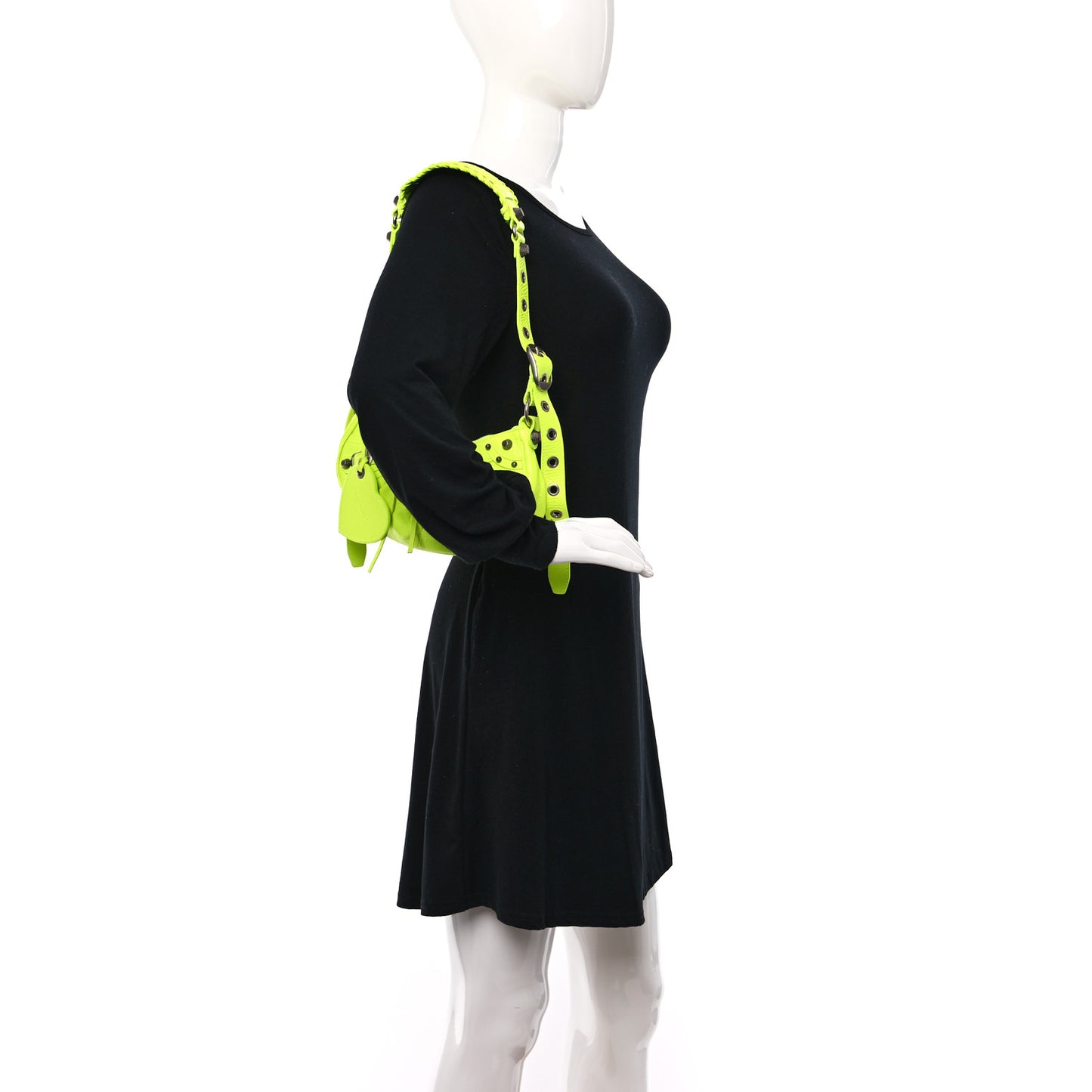 Agneau Arena Le Cagole Shoulder Bag XS Fluo Yellow