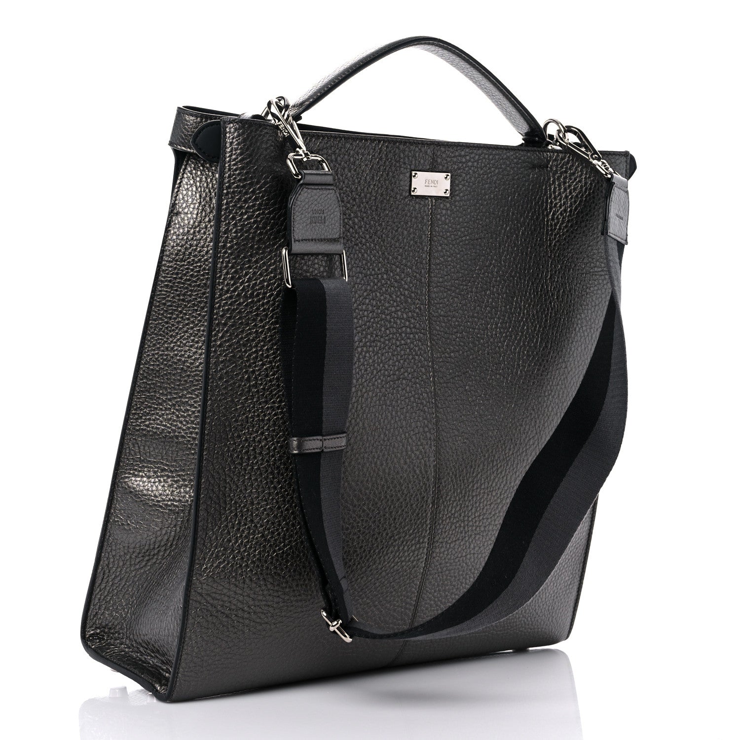 Fendi Cuoio Romano Medium Peekaboo X-Lite Fit Asfalto Latte 3 of 10
