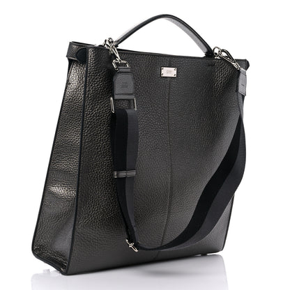 Fendi Cuoio Romano Medium Peekaboo X-Lite Fit Asfalto Latte 3 of 10