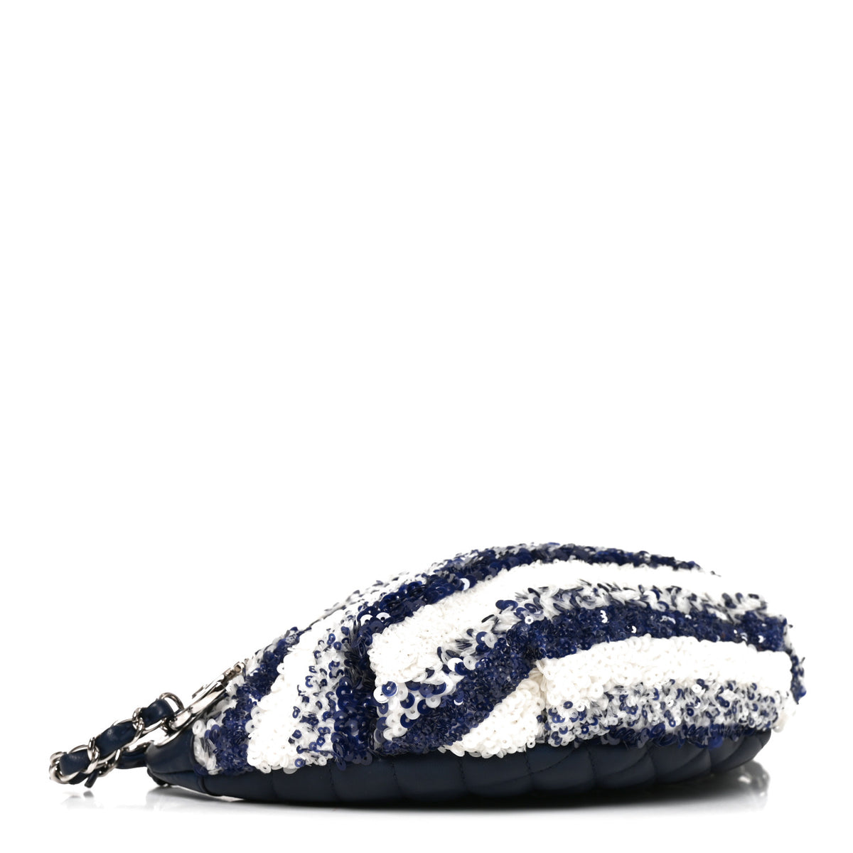 Chanel Sequin Calfskin Sparkling City Waist Bag Fanny Pack Blue White 3 of 9