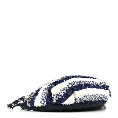 Chanel Sequin Calfskin Sparkling City Waist Bag Fanny Pack Blue White 3 of 9