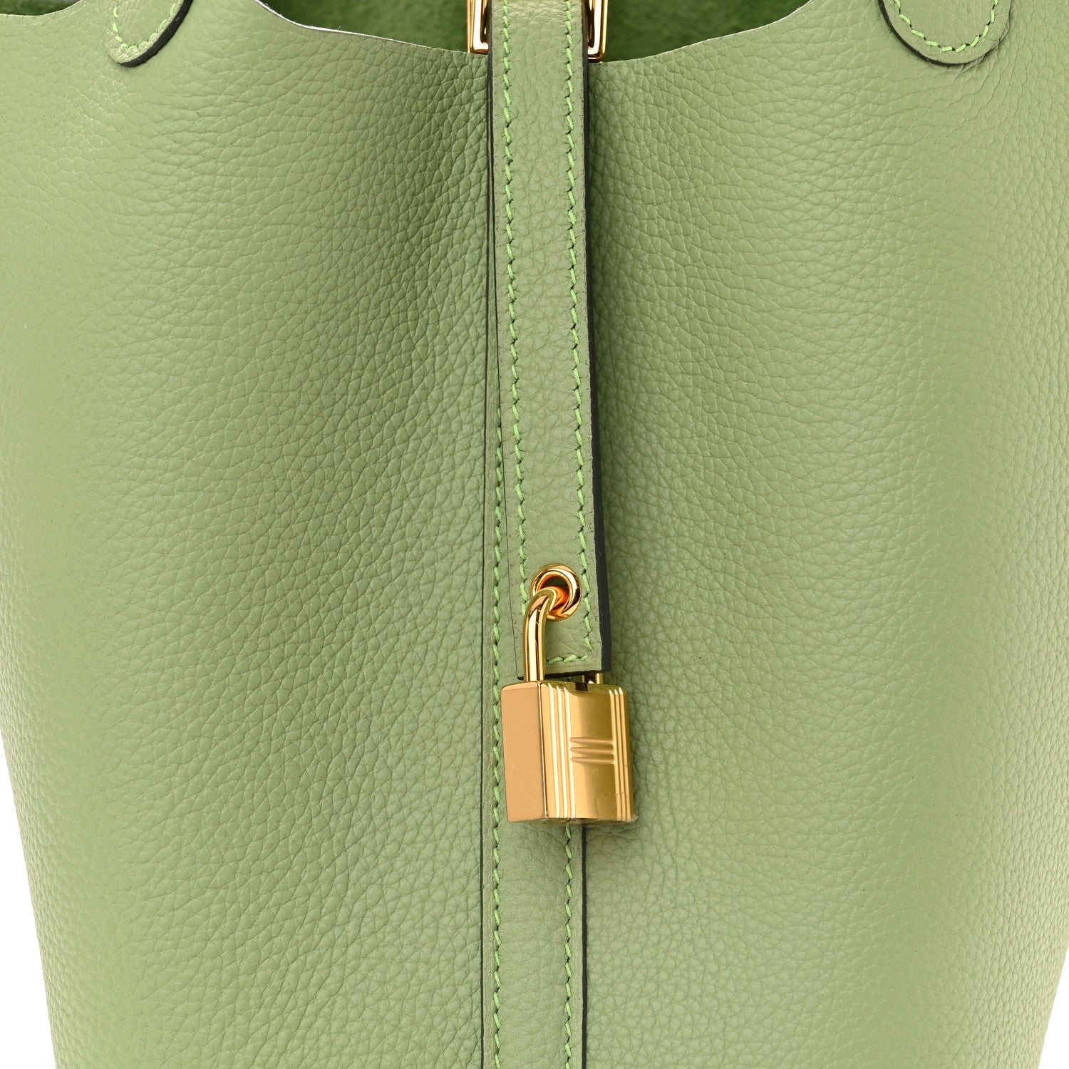Hermes Taurillon Maurice Picotin Lock 18 PM Vert Criquet 8 of 11