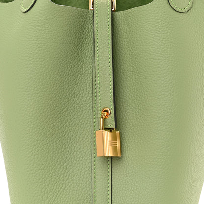 Hermes Taurillon Maurice Picotin Lock 18 PM Vert Criquet 8 of 11
