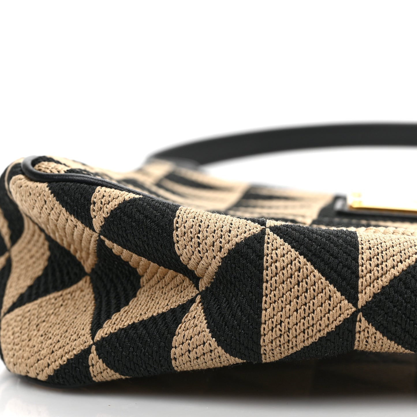 Jacquard Triangolo Symbole Embroidered Mini Triangle Bag Black Corda