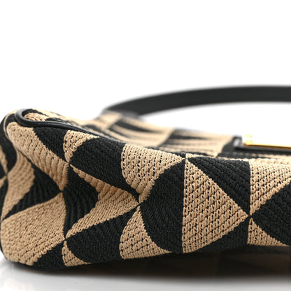 Prada Jacquard Triangolo Symbole Embroidered Mini Triangle Bag Black Corda 8 of 8