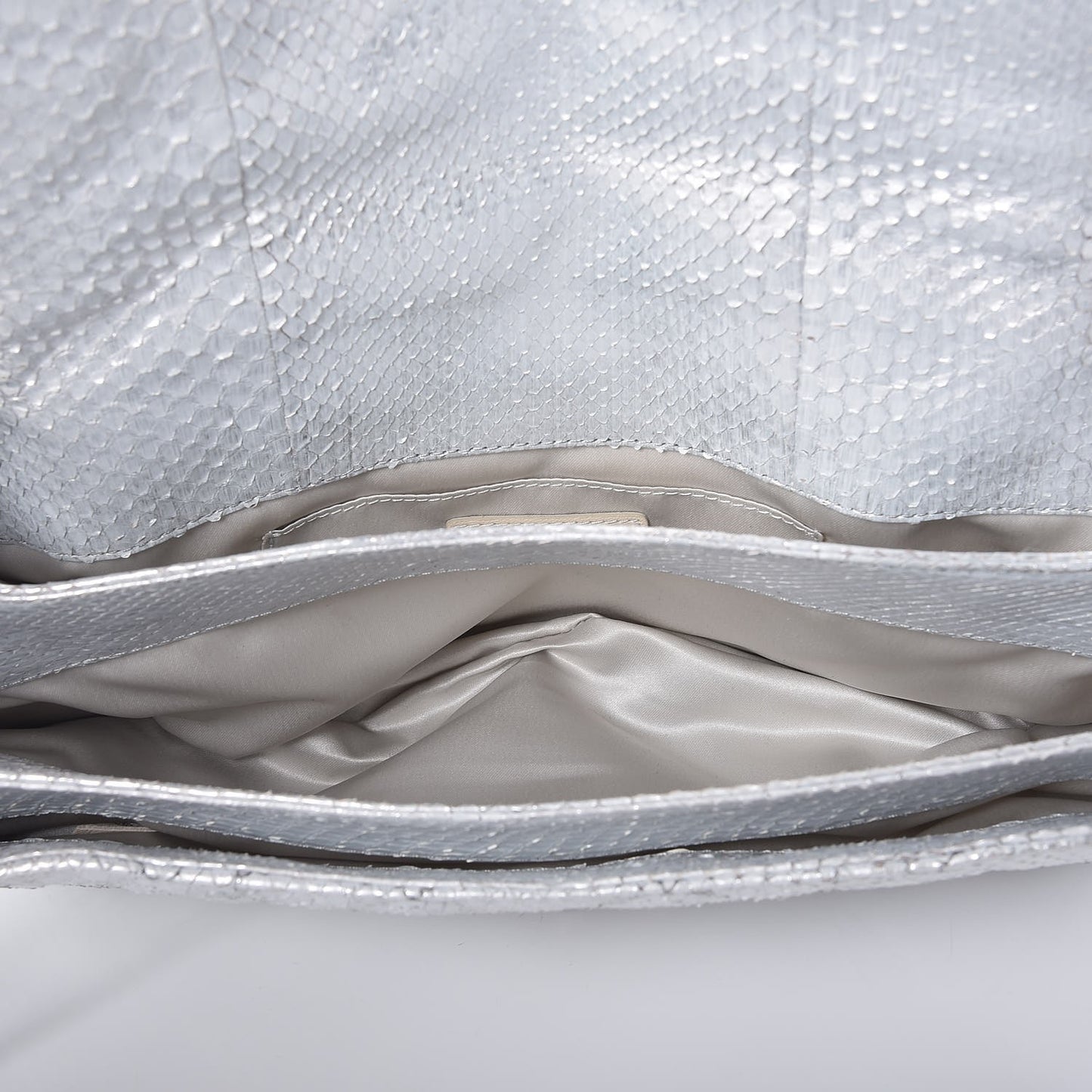 Metallic Python 3 Accordion Flap Silver