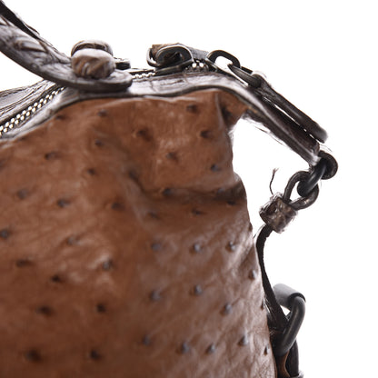 Bottega Veneta Ostrich Crocodile Shoulder Bag Noce 24 of 27