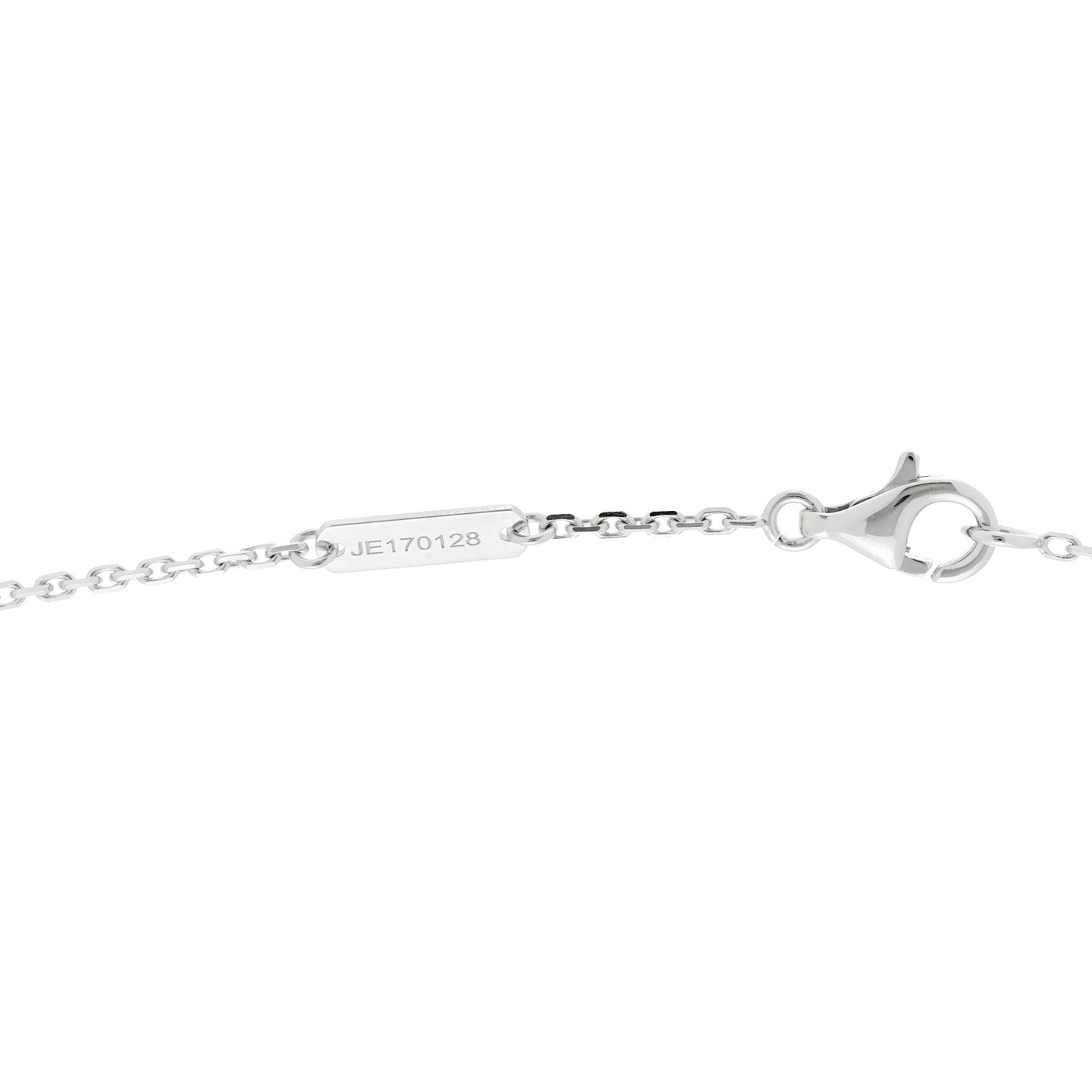 18K White Gold Mother of Pearl Vintage Alhambra Pendant Necklace