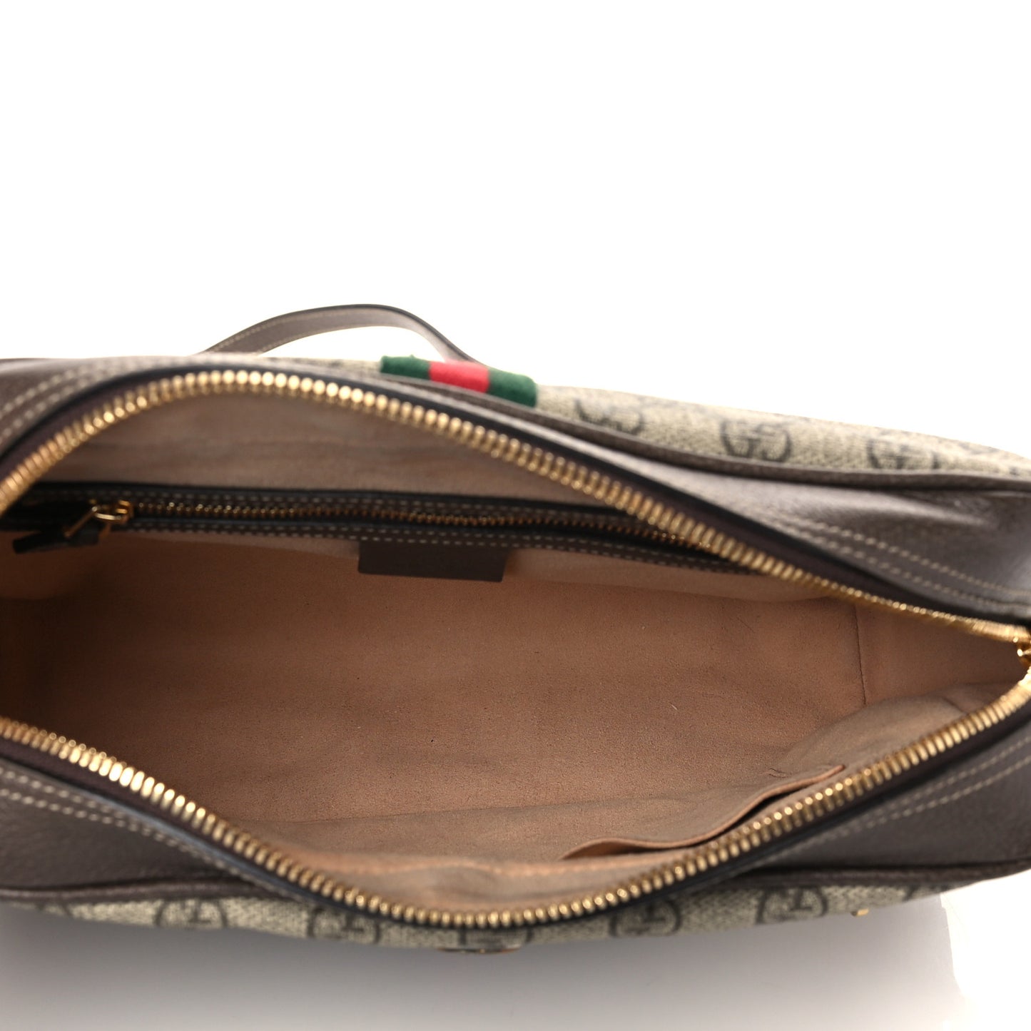 GG Supreme Monogram Web Small Ophidia Shoulder Bag Brown