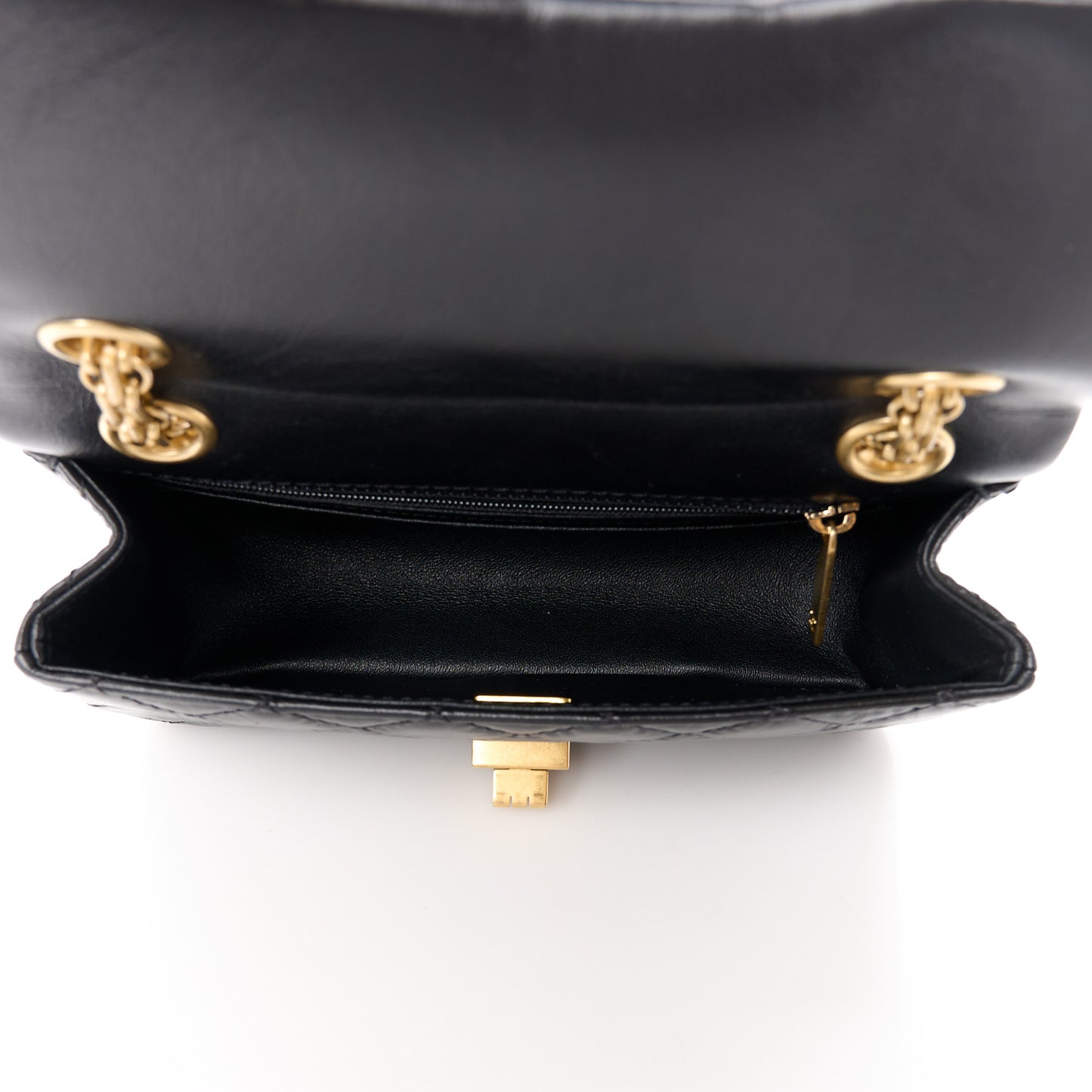 Aged Calfskin Quilted 2.55 Reissue Mini Flap Black
