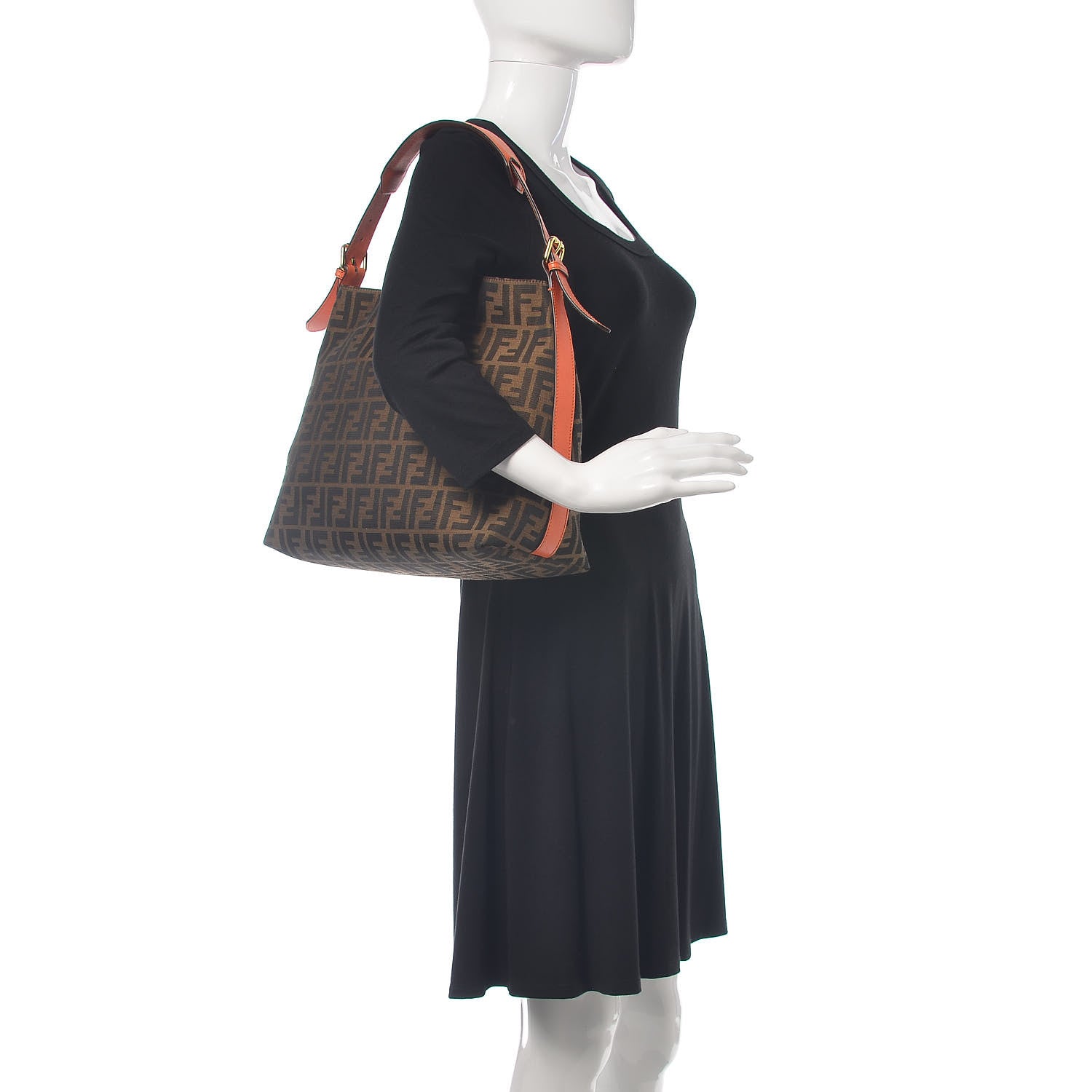 Fendi Zucca Large Hobo Tobacco Orange 2 of 19