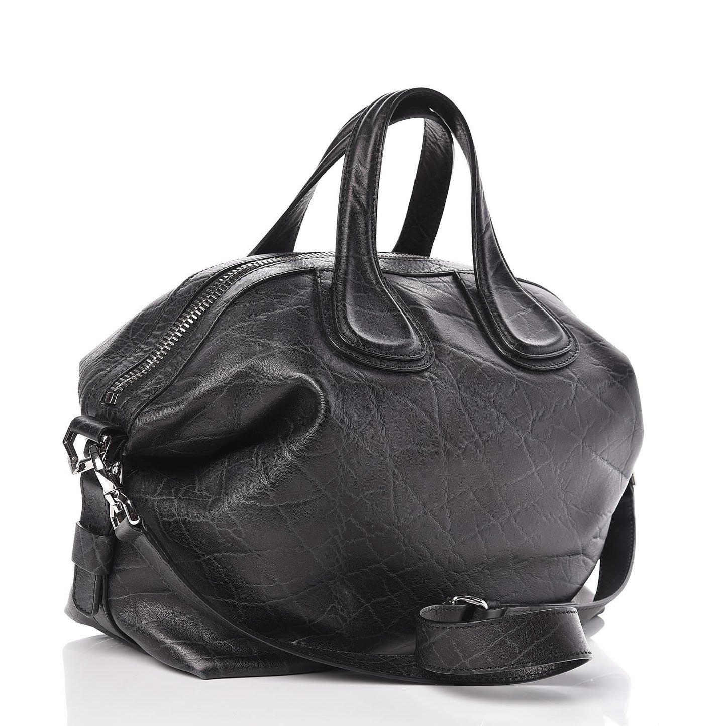 Calfskin Elephant Embossed Medium Nightingale Black