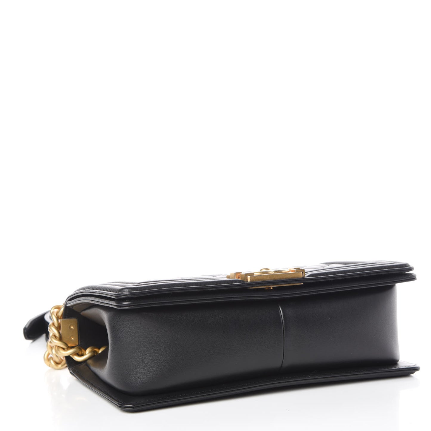 Lambskin Quilted Medium Boy Flap Black