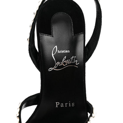 Christian Louboutin Veau Velours Crystal Embellished Emilie 85 Sandals 38.5 Black 7 of 8