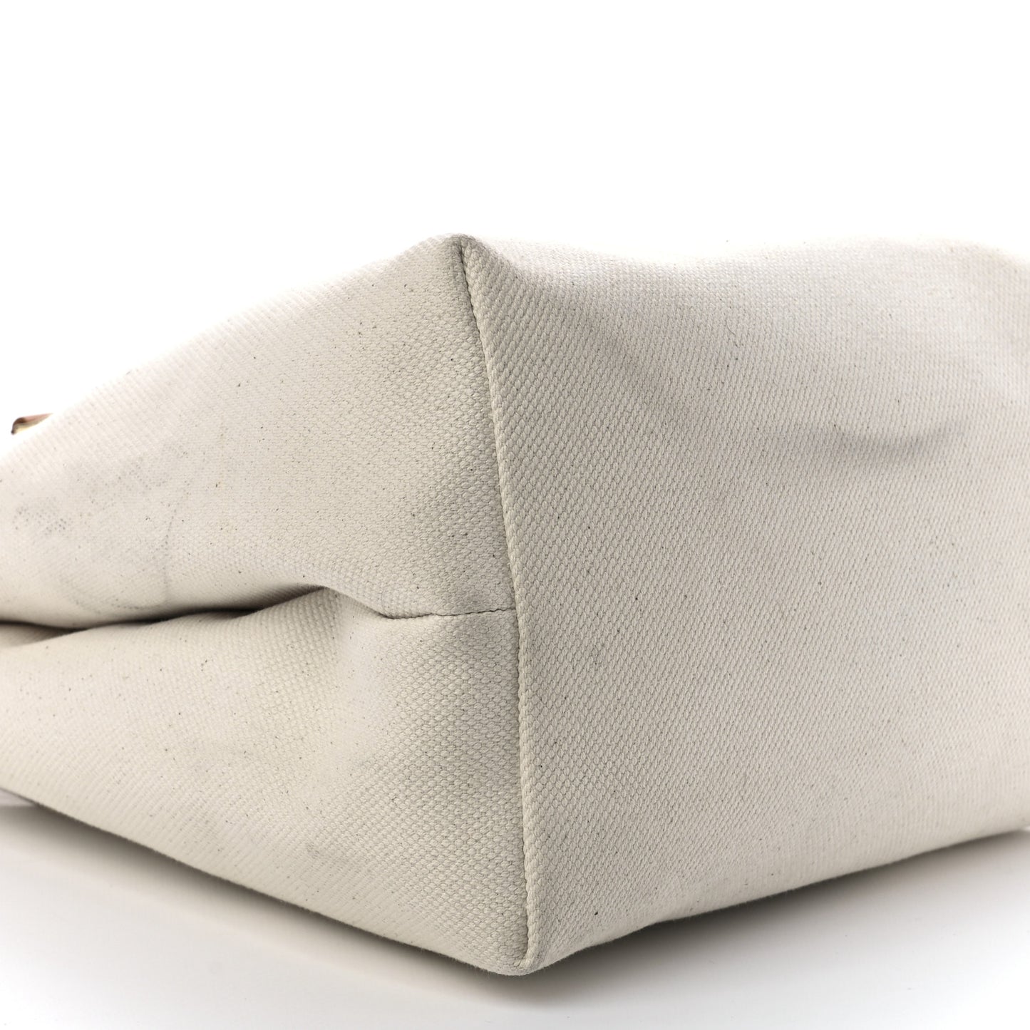 Canvas Calfskin Horizontal Cabas Natural Tan
