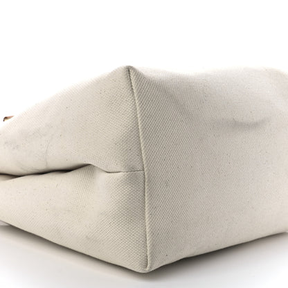 Celine Canvas Calfskin Horizontal Cabas Natural Tan 9 of 12