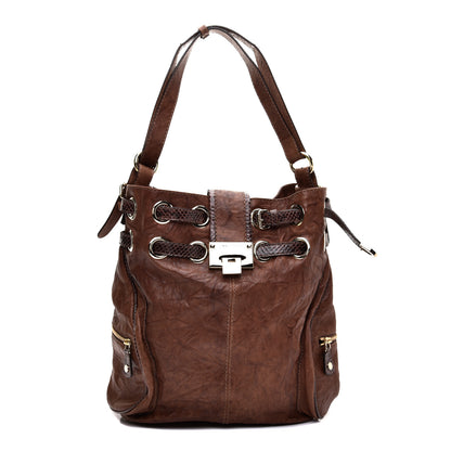 Jimmy Choo Calfskin Ramona Bucket Bag Brown 1 of 12