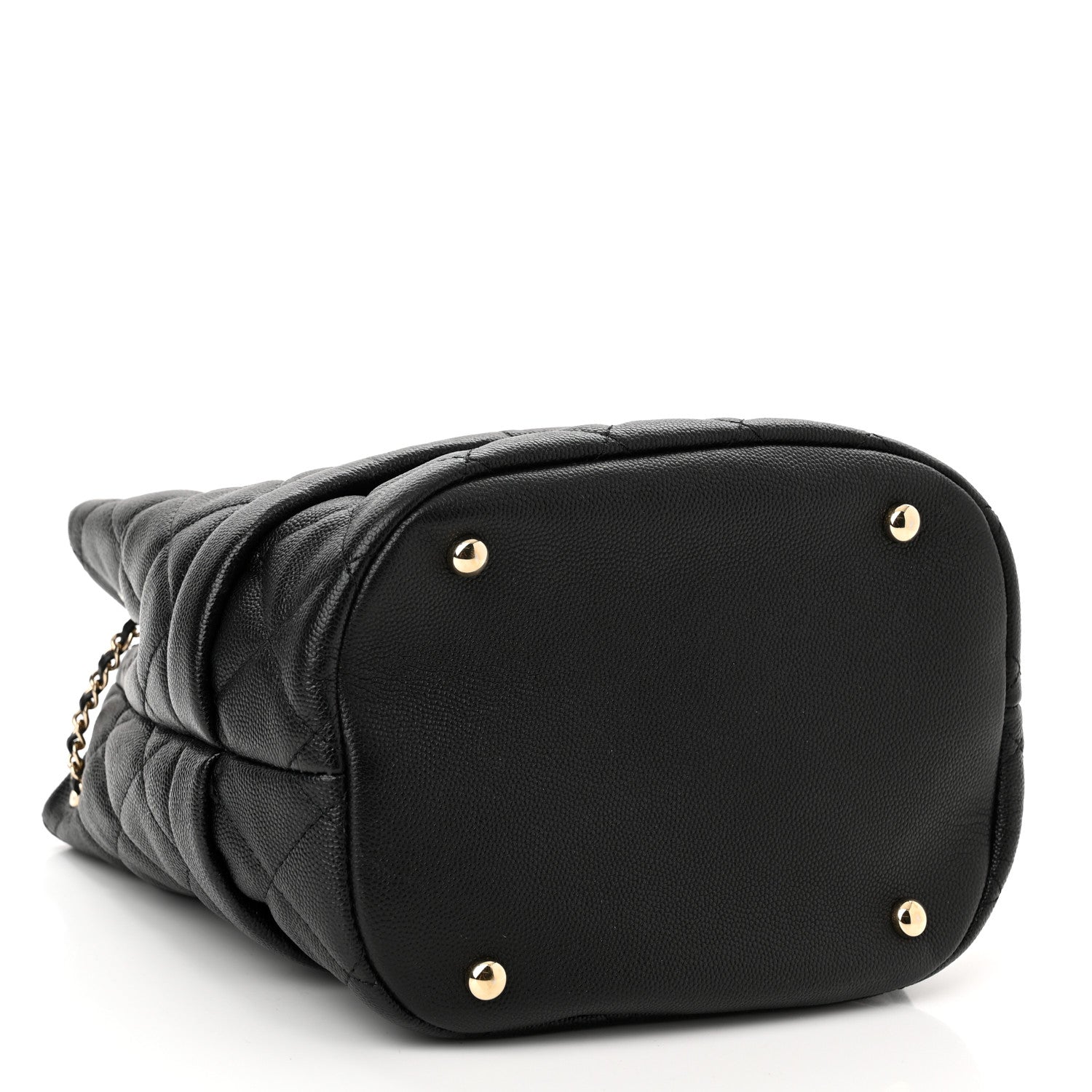 Chanel Caviar Quilted Rolled Up Bucket Drawstring Bag Black 4 of 9