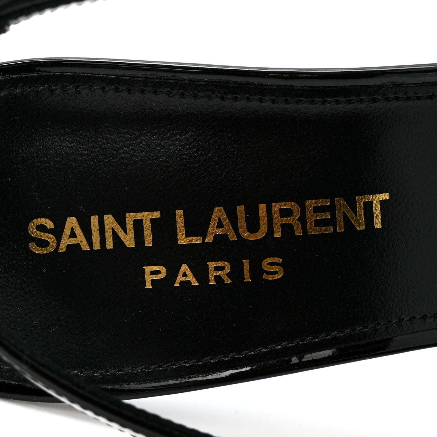 Saint Laurent Vernice Gloss Dune 110 Slingback Pumps 38 Black 9 of 12