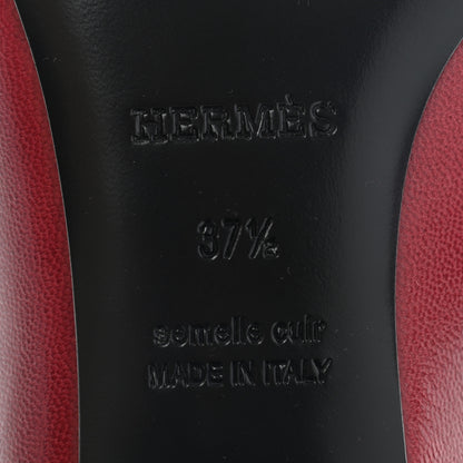 Hermes Goatskin Paradis Mules 37.5 Rouge Tibetain 8 of 9