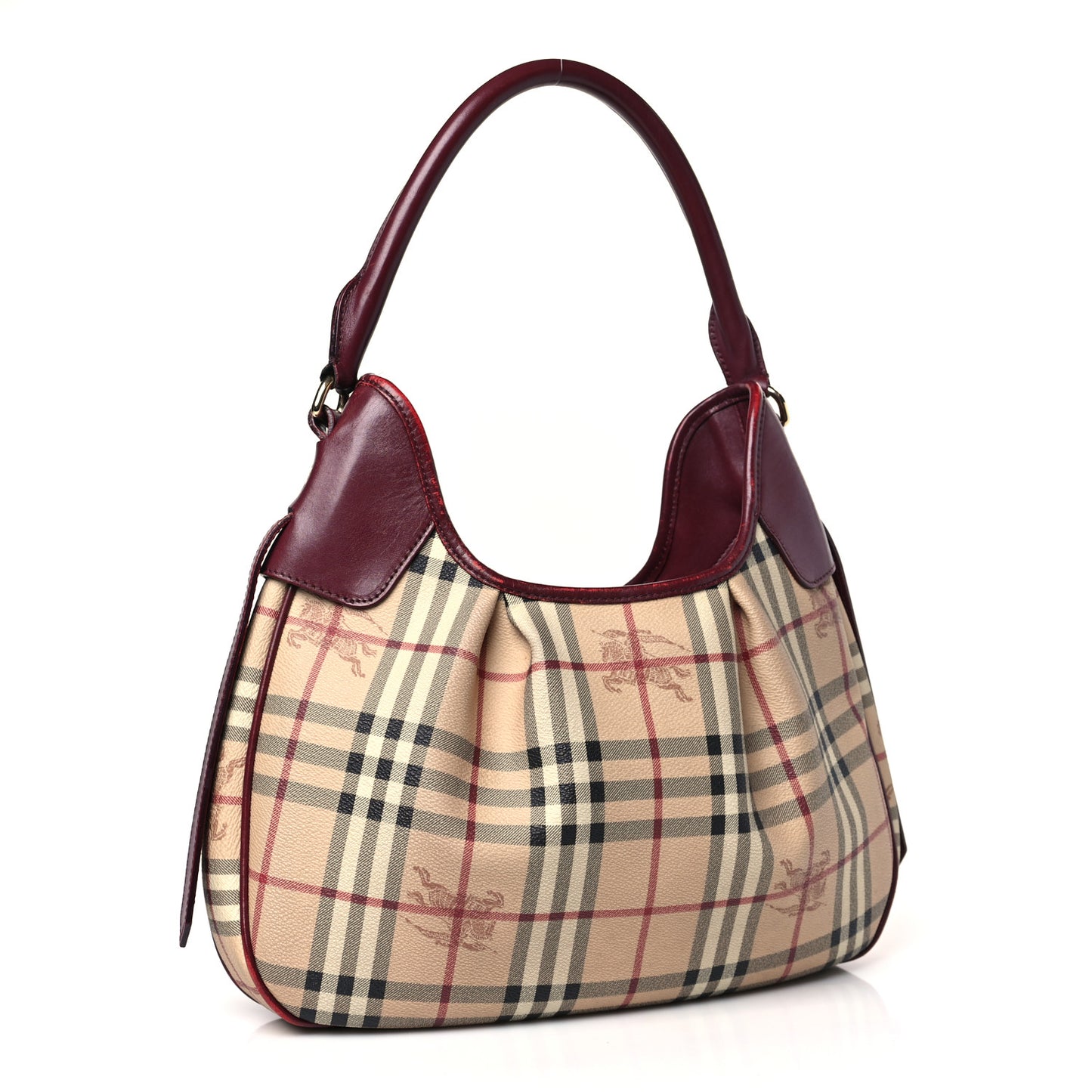 Haymarket Check Small Brooklyn Hobo Burgundy