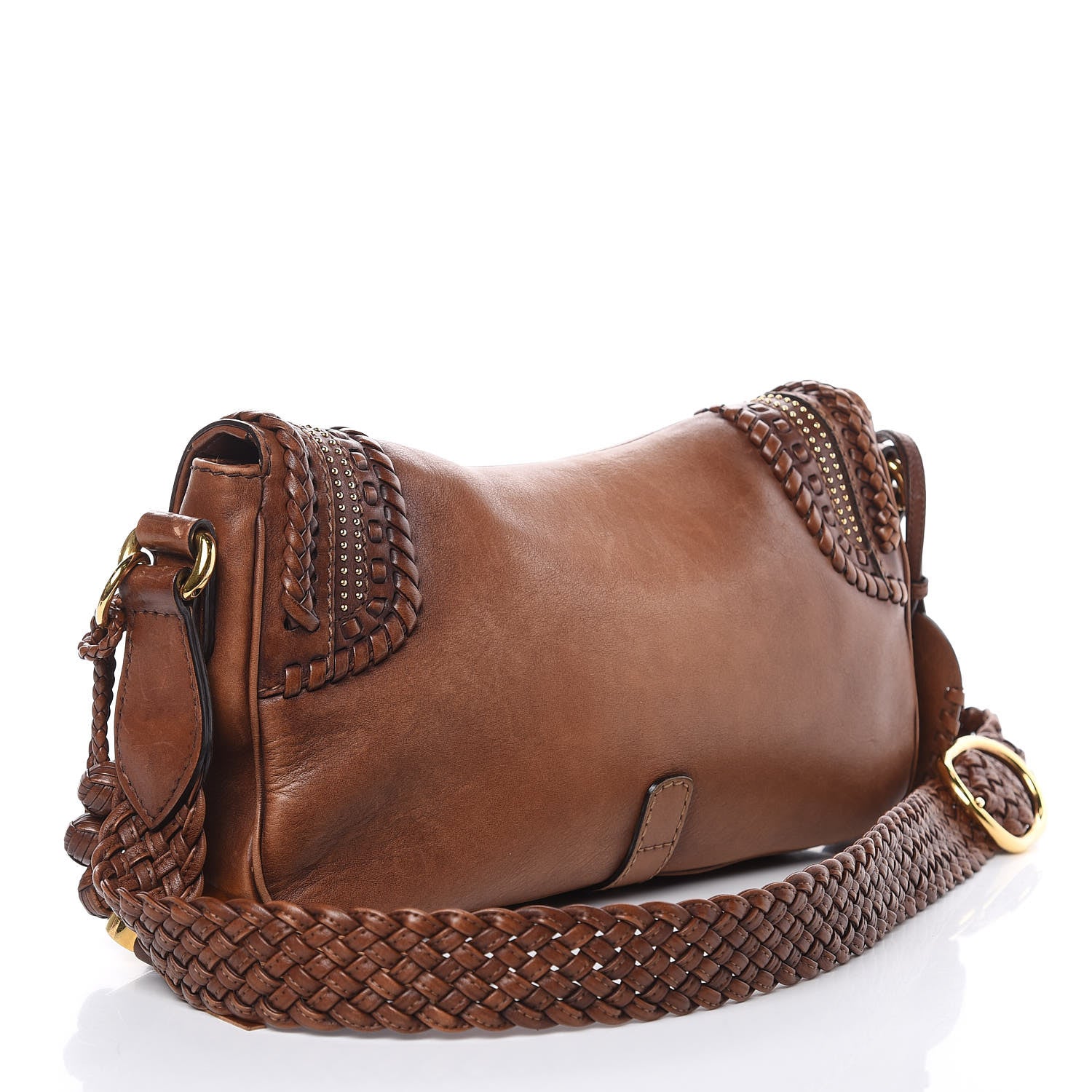 Gucci Calfskin Handmade Medium Flap Shoulder Bag Brown 3 of 15