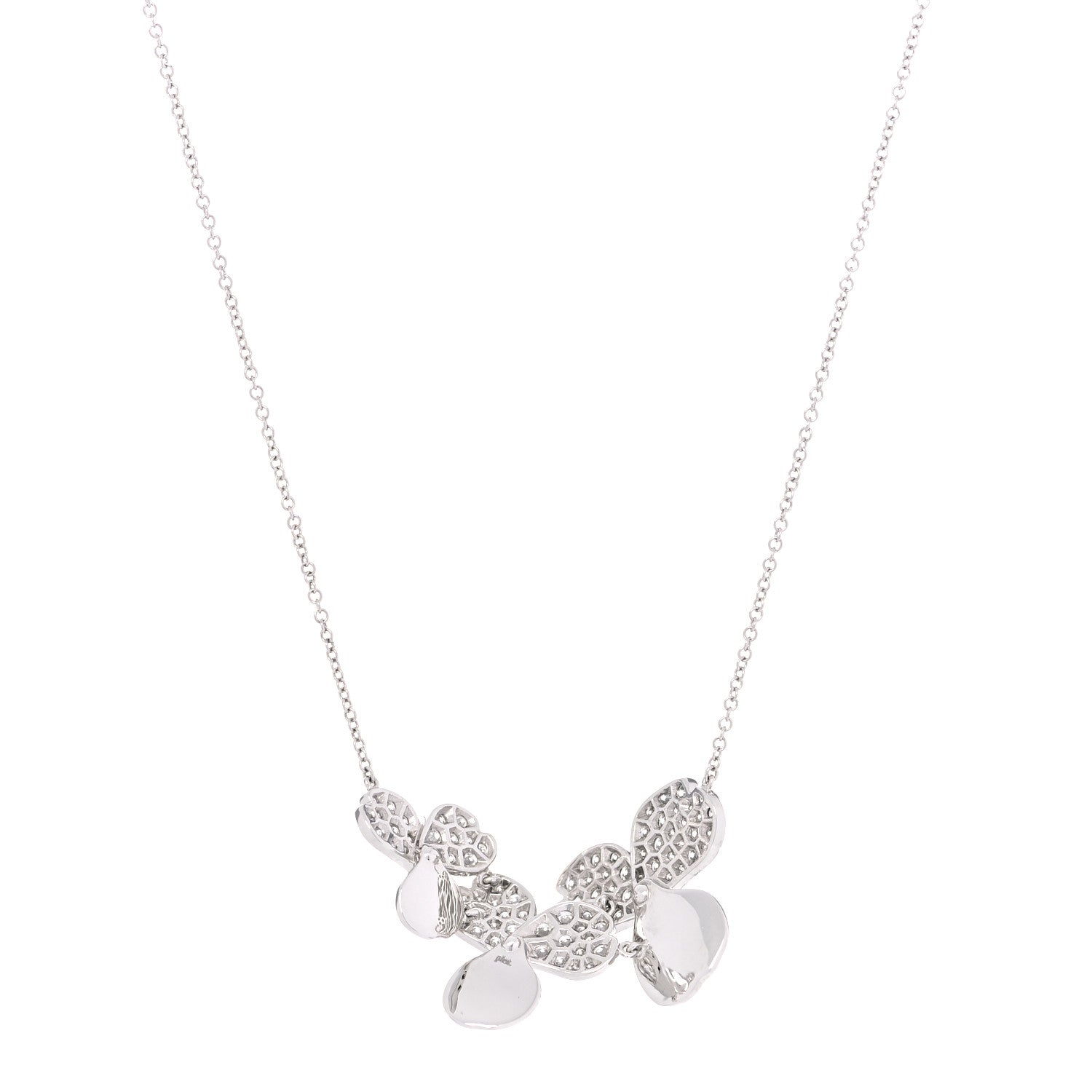 Tiffany Platinum Diamond Mini Paper Flowers Cluster Pendant Necklace 3 of 6