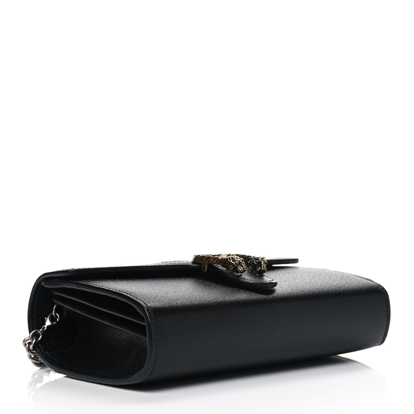 Calfskin Web Mini Dionysus Chain Wallet Black