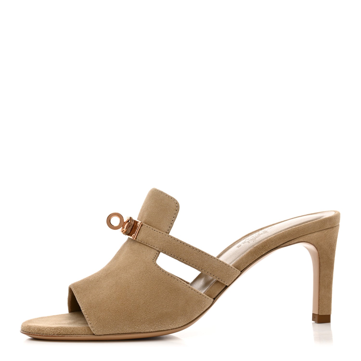 Hermes Suede Goatskin Satin Cute Sandals 36 Beige Argile 1 of 9