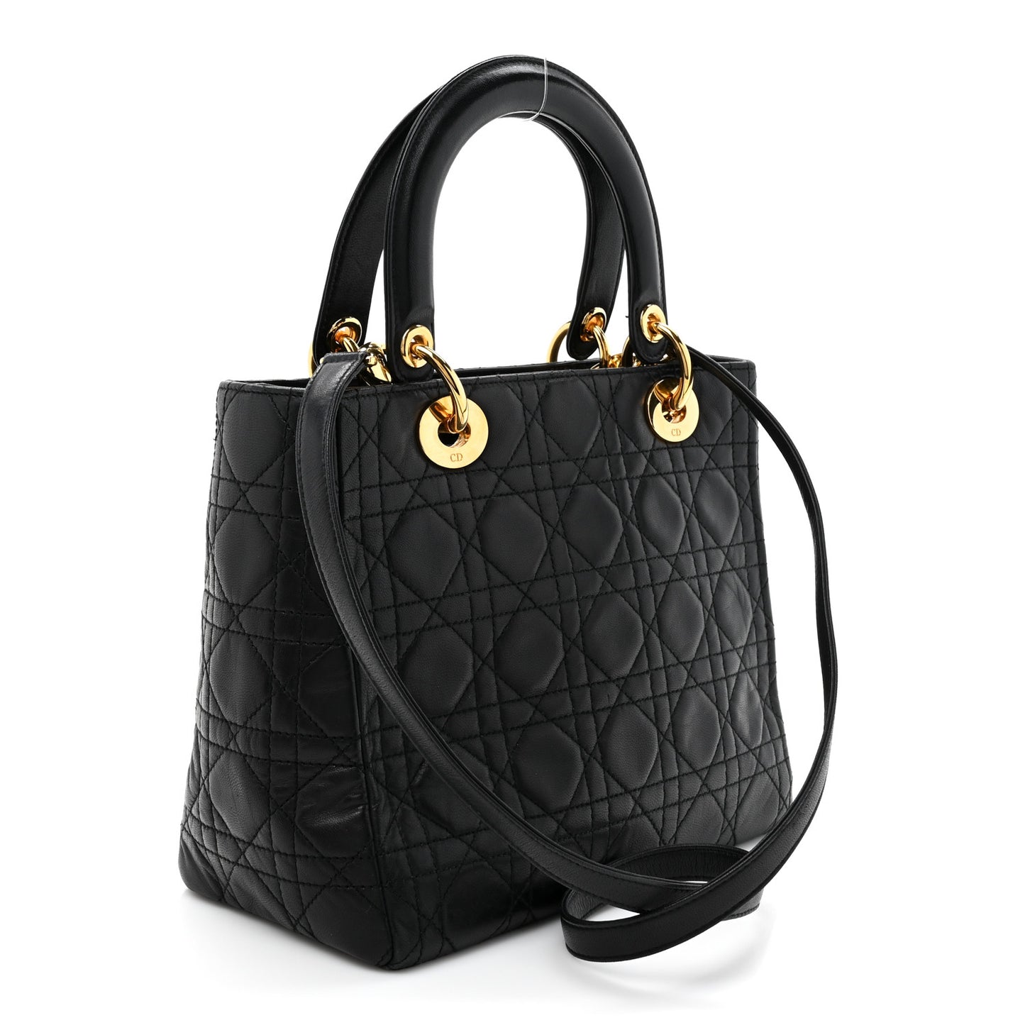 Lambskin Cannage Medium Lady Dior Black
