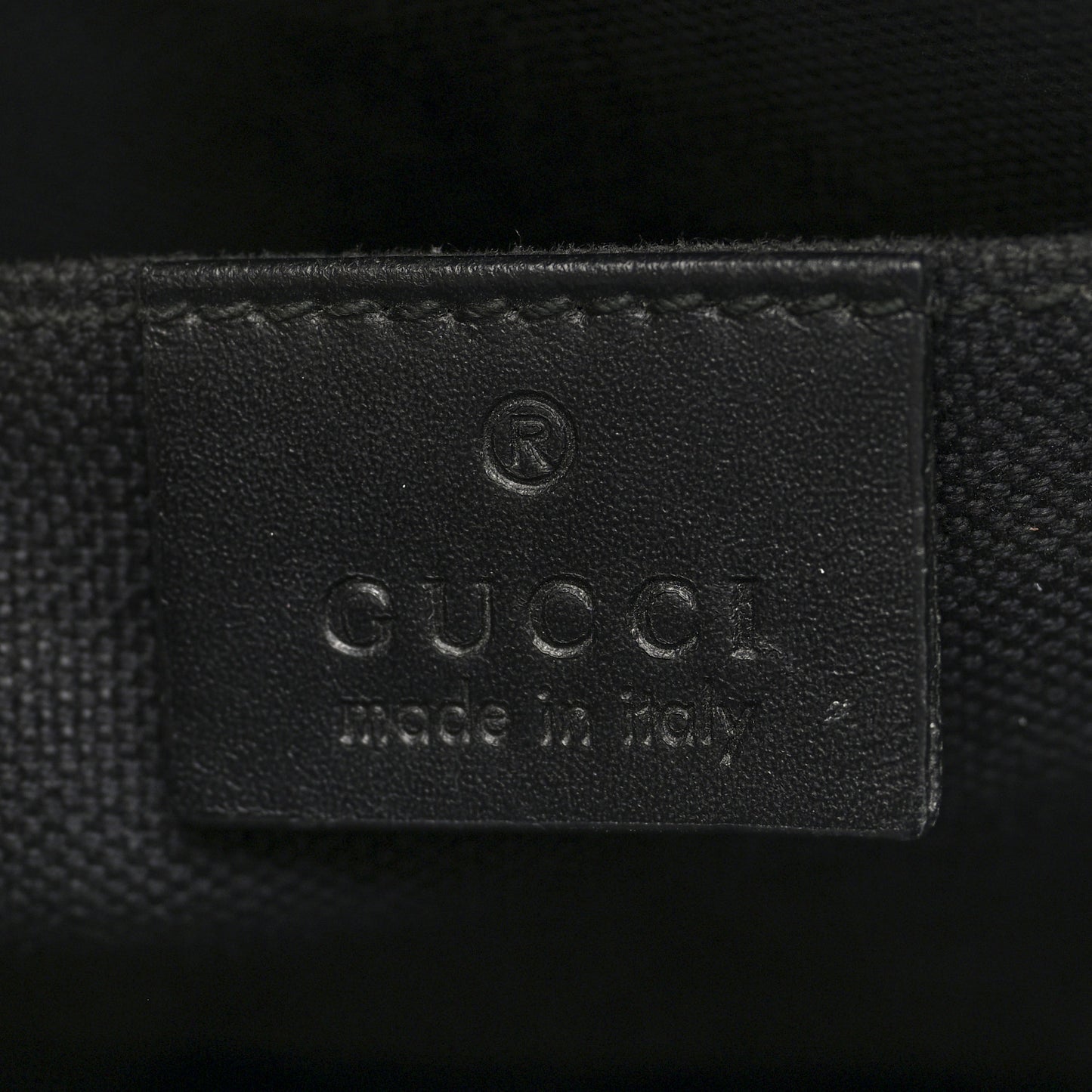 GG Supreme Monogram Selleria Calfskin Web New Web Cosmetic Case Black