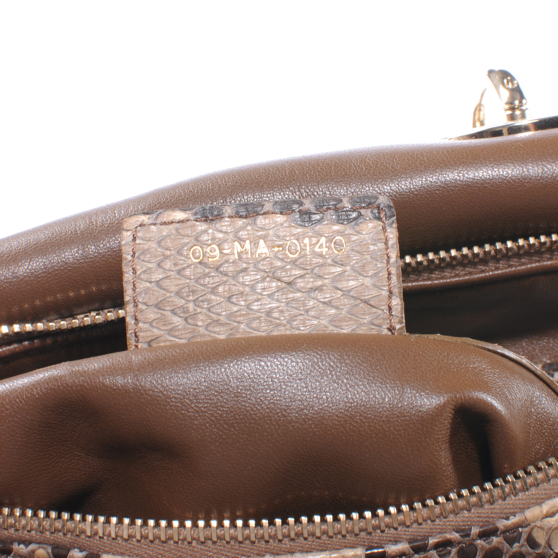 Christian Dior Cannage Python Medium Granville Marron Fonce 8 of 8