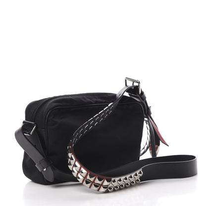 Prada Tessuto Nylon Studded New Vela Shoulder Bag Black Fuoco 3 of 11