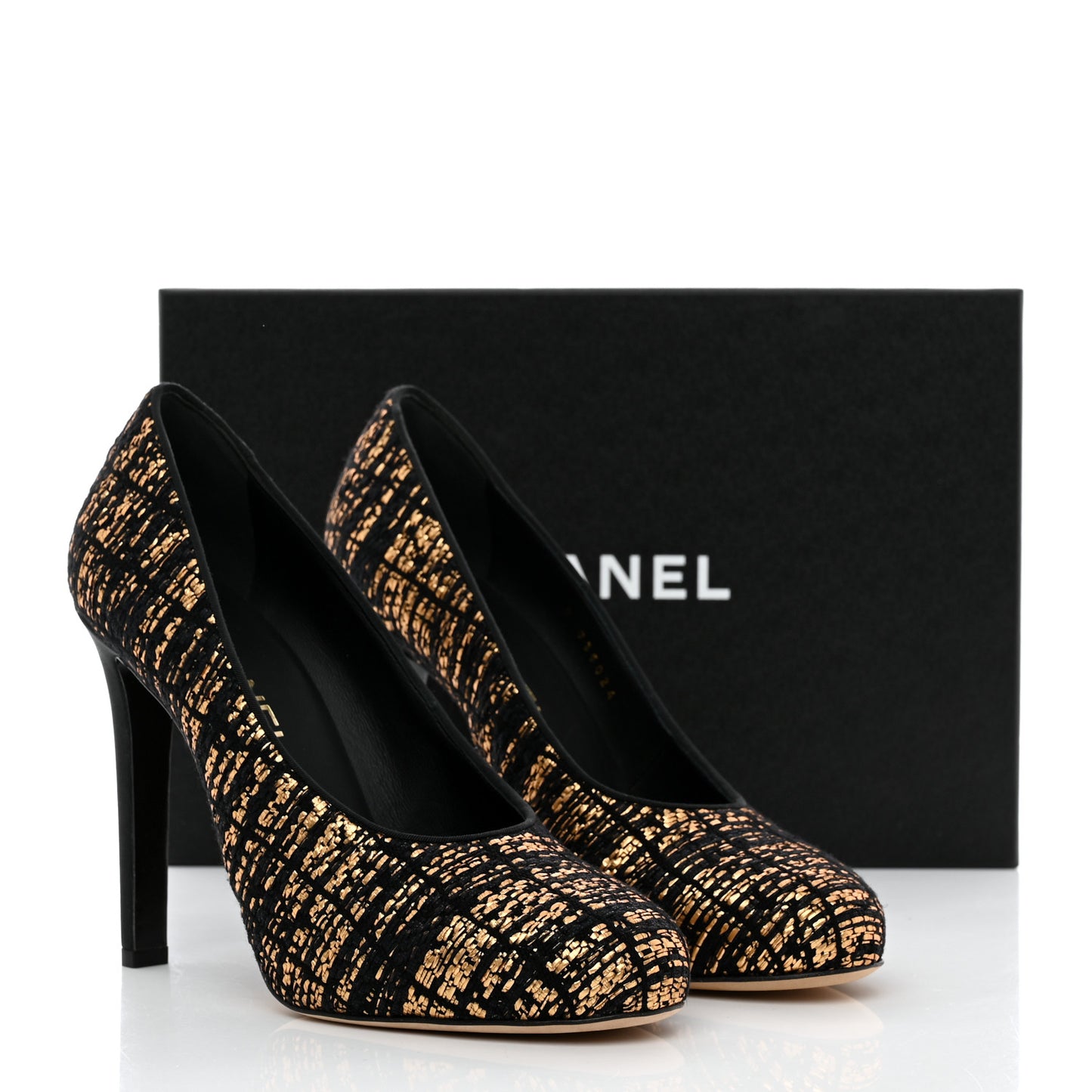 Tweed CC Pumps 38.5 Black Gold