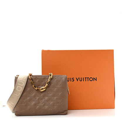 Louis Vuitton Lambskin Embossed Monogram Coussin PM Taupe 17 of 17