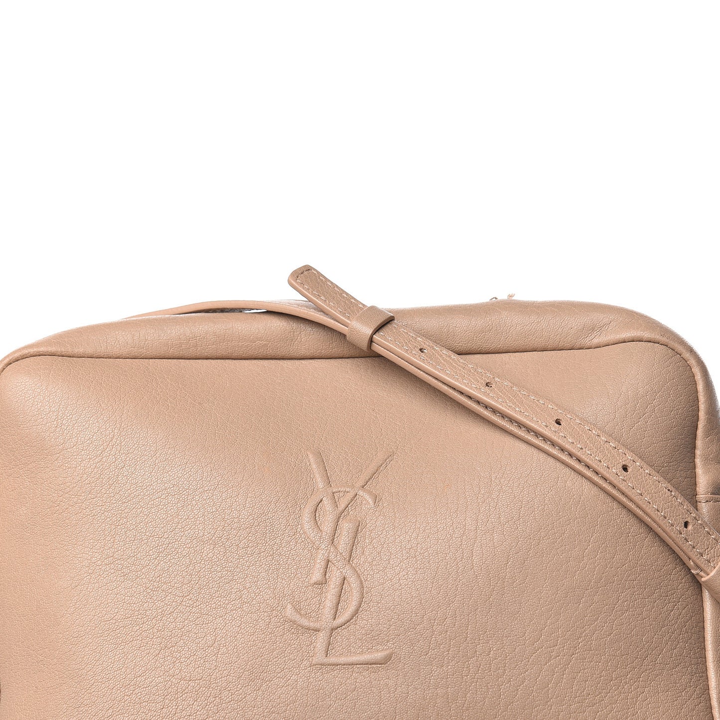 Lambskin Monogram Small Lou Camera Bag Dark Beige