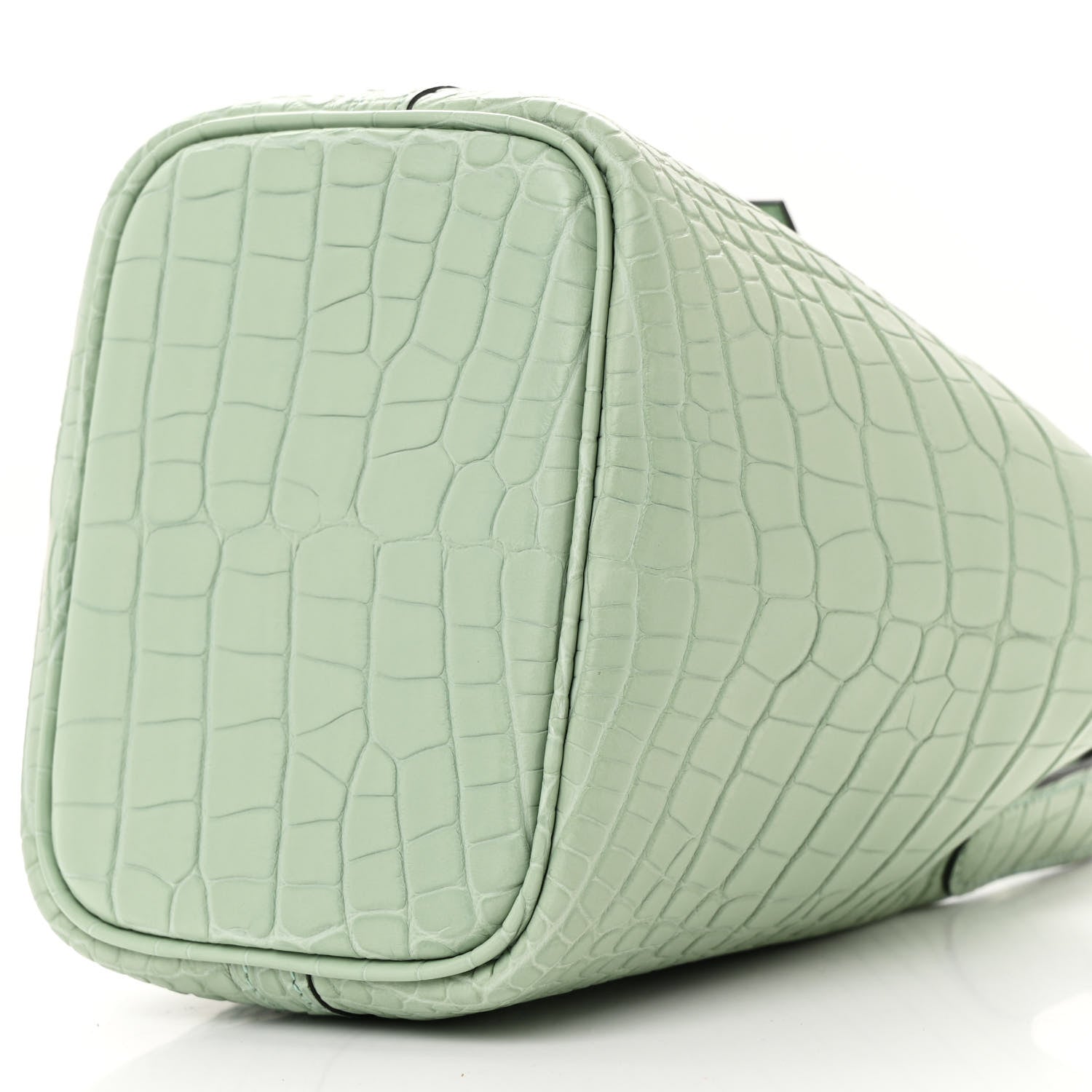 Hermes Matte Alligator Micro Picotin Lock Vert D' Eau 10 of 11