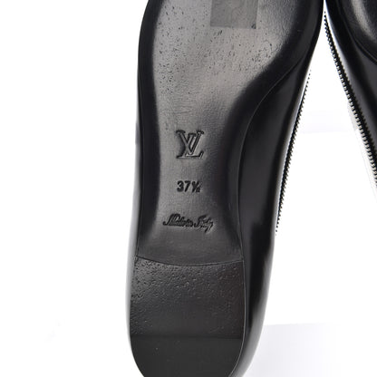 Louis Vuitton Patent Calfskin Zipper Ballerina Flats 37.5 Black White 7 of 17