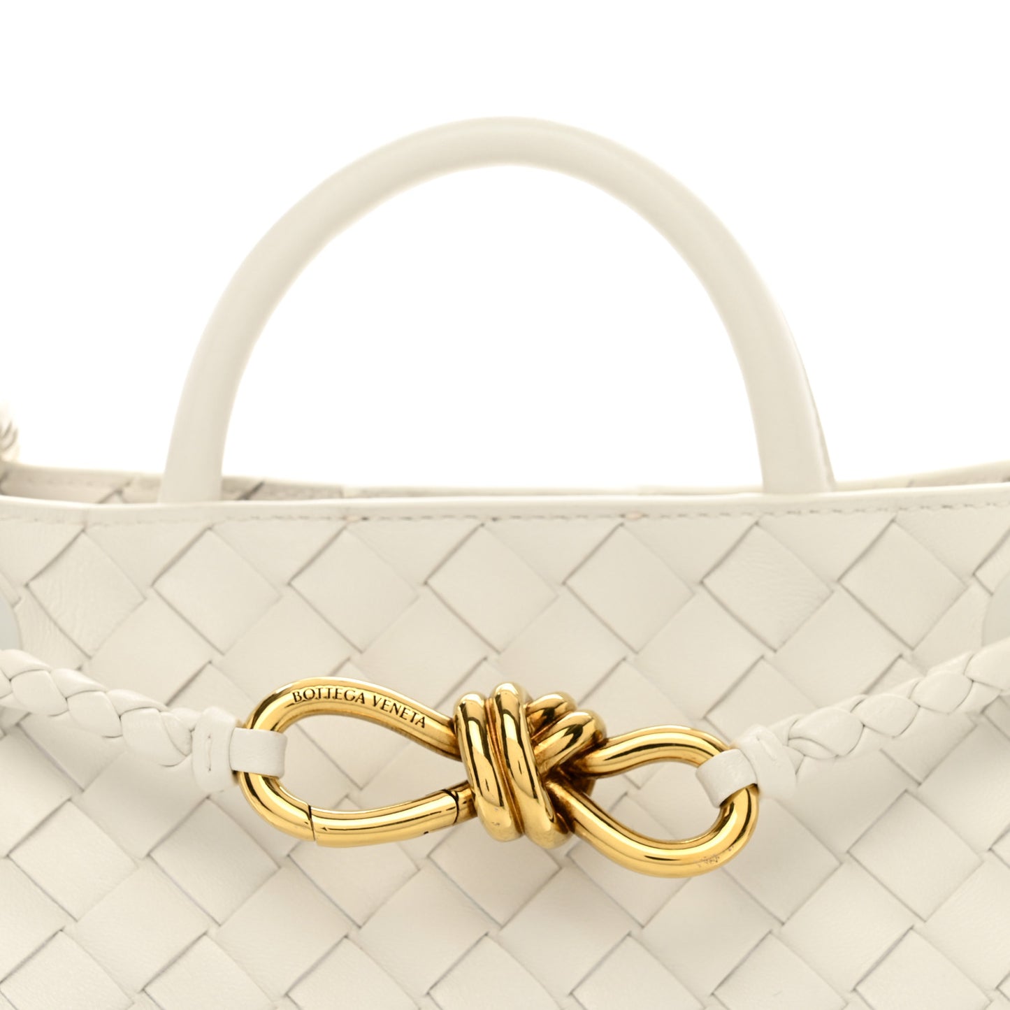 Nappa Intrecciato Small Andiamo Shoulder Bag White