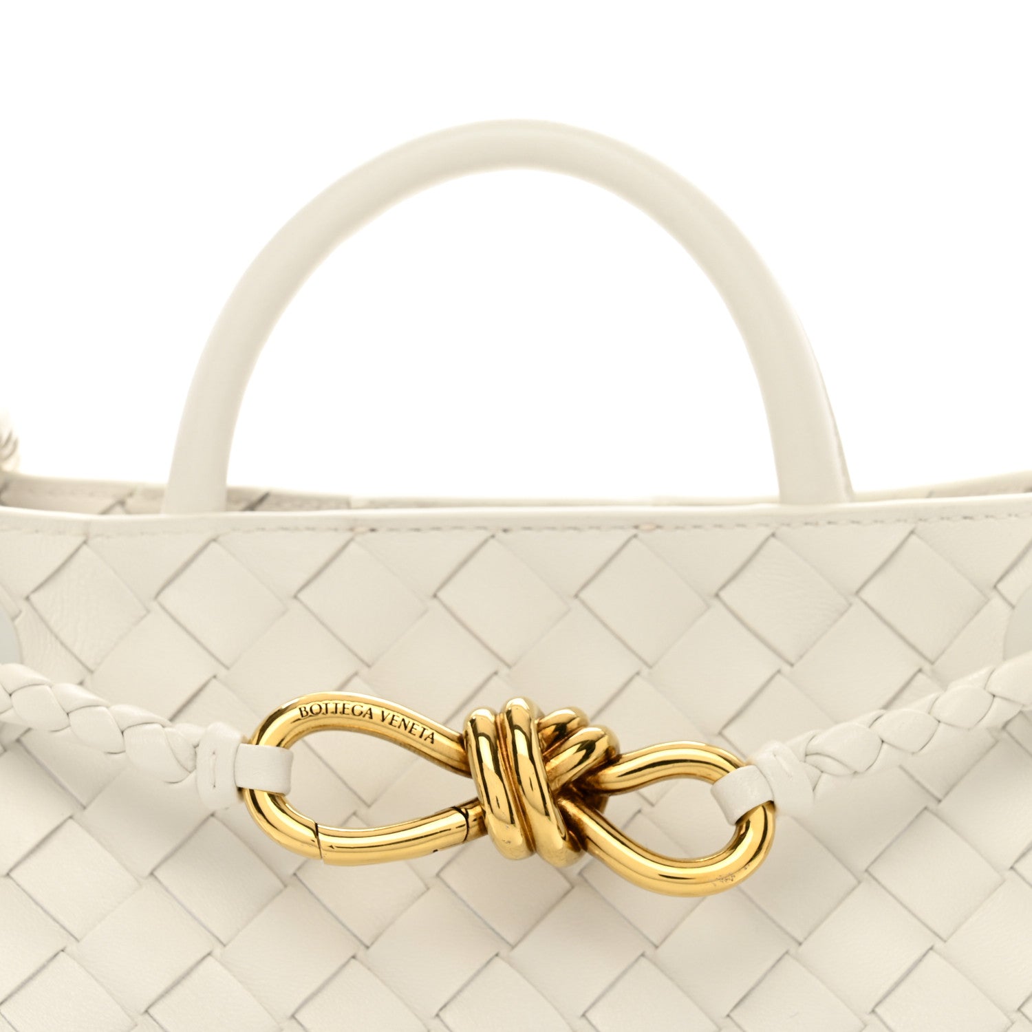 Bottega Veneta Nappa Intrecciato Small Andiamo Shoulder Bag White 5 of 11