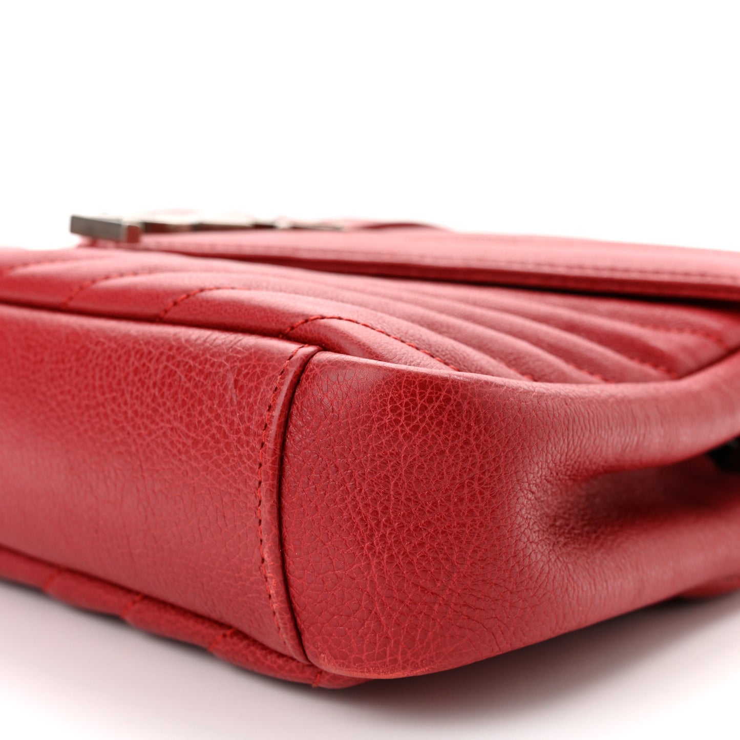 Sheepskin Matelasse Chevron Monogram Medium College Bag Rouge