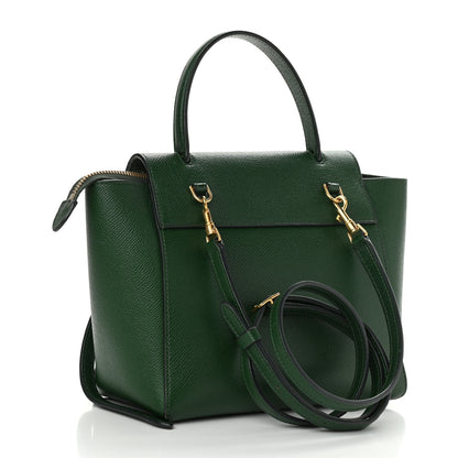 Celine Grained Calfskin Nano Belt Bag Dark Green 2 of 10