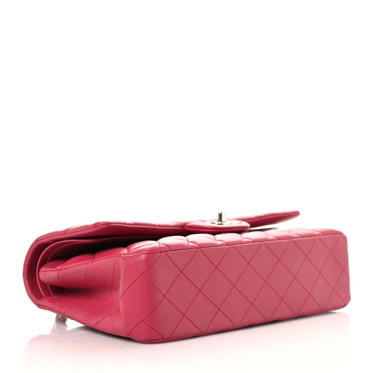 Chanel Lambskin Quilted Medium Double Flap Dark Pink 4 of 11