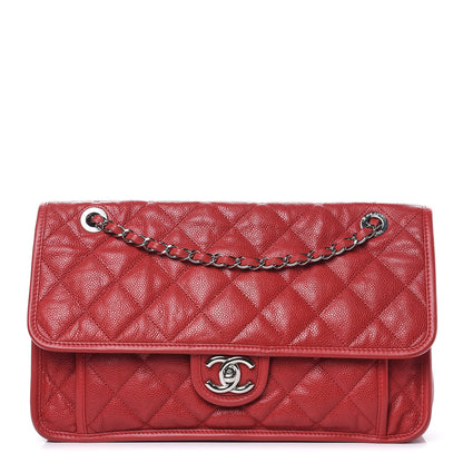 Chanel Caviar Quilted Large French Riviera Flap Red 1 of 10