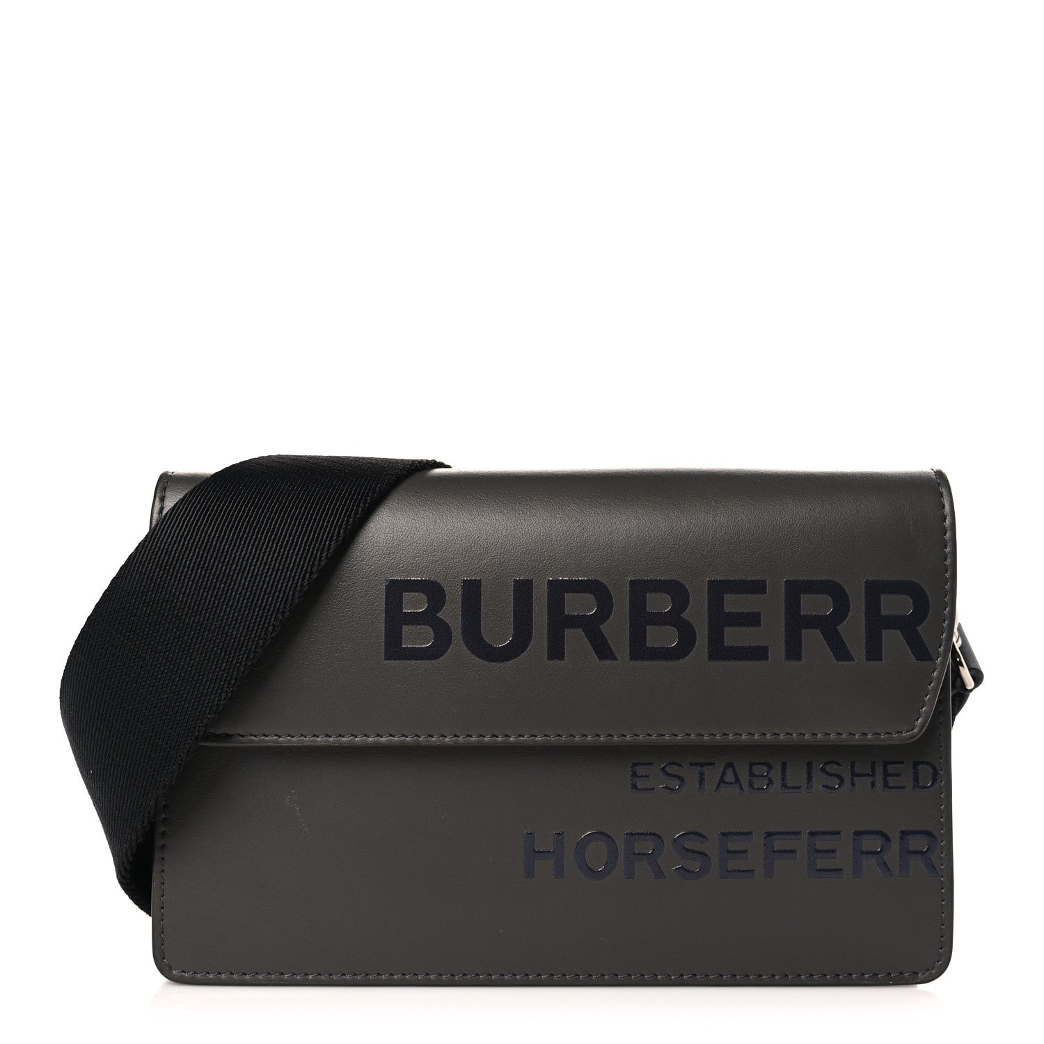 Burberry Calfskin Horseferry Print Messenger Bag Black 1 of 8