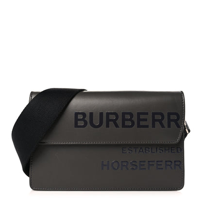Burberry Calfskin Horseferry Print Messenger Bag Black 1 of 8