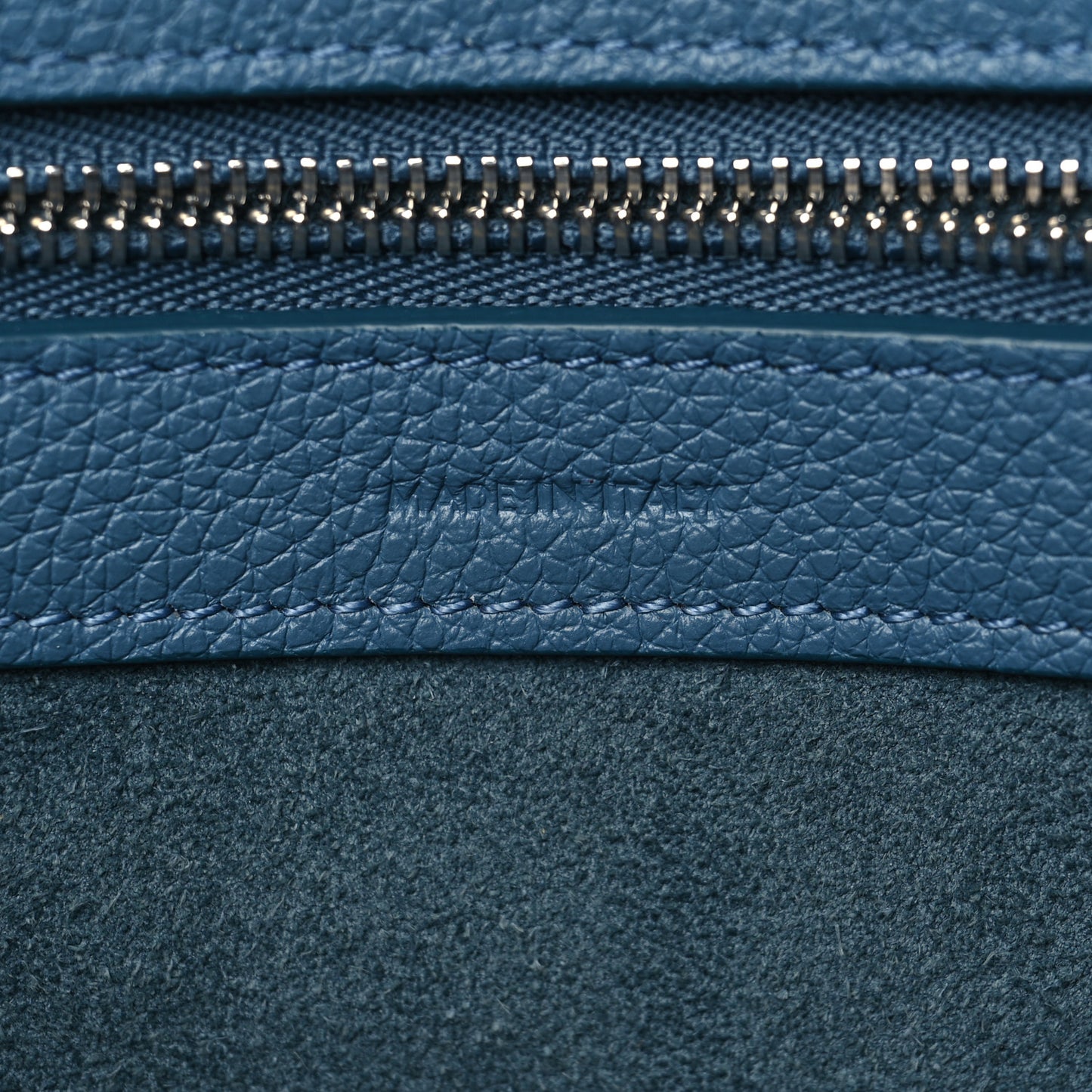 Soft Grained Calfskin Small Belt Cabas Phantom Blue