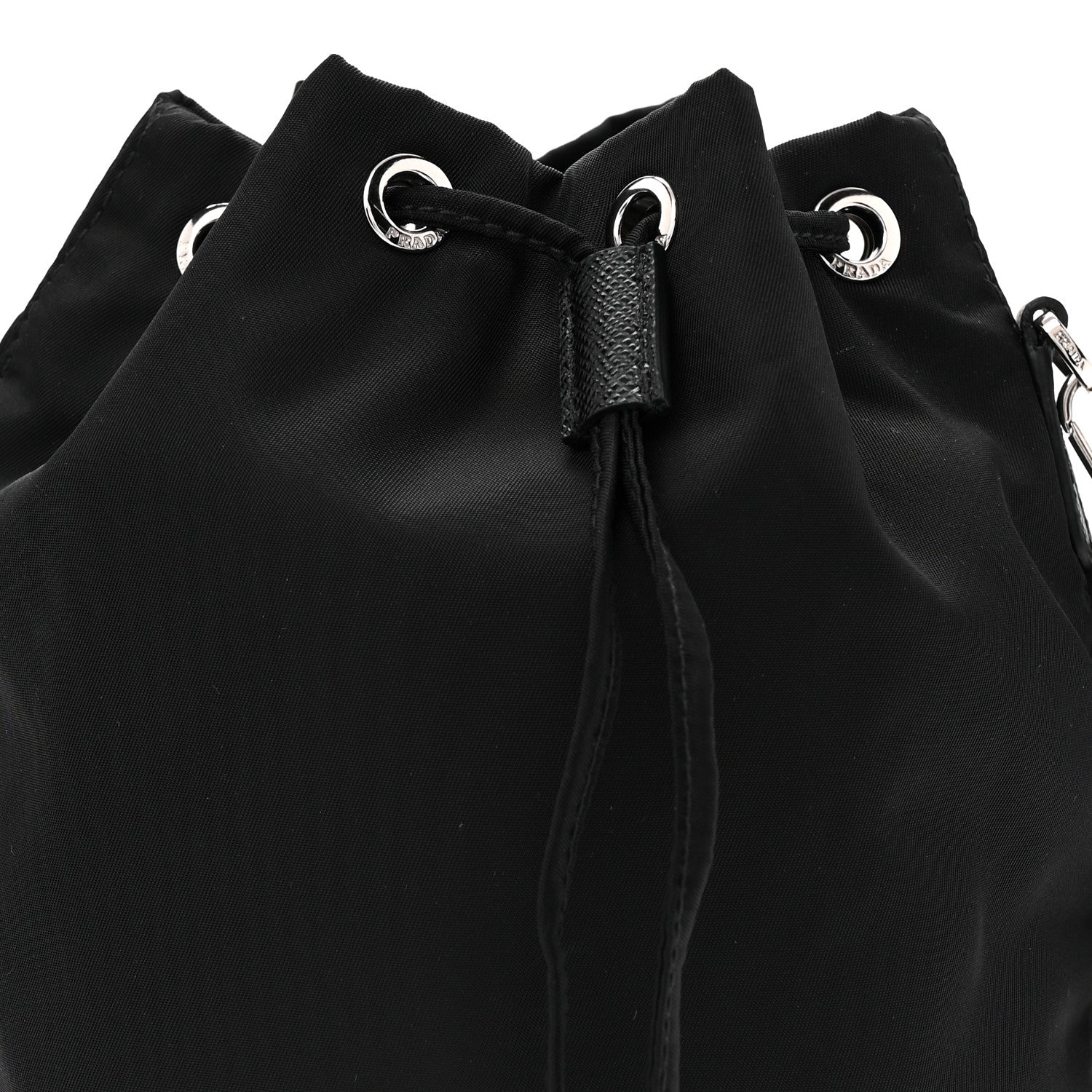 Prada Re-Nylon Vela Drawstring Wristlet Pouch Black 9 of 12
